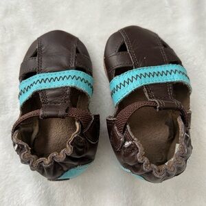 Robeez Brown and Blue Baby Sandals